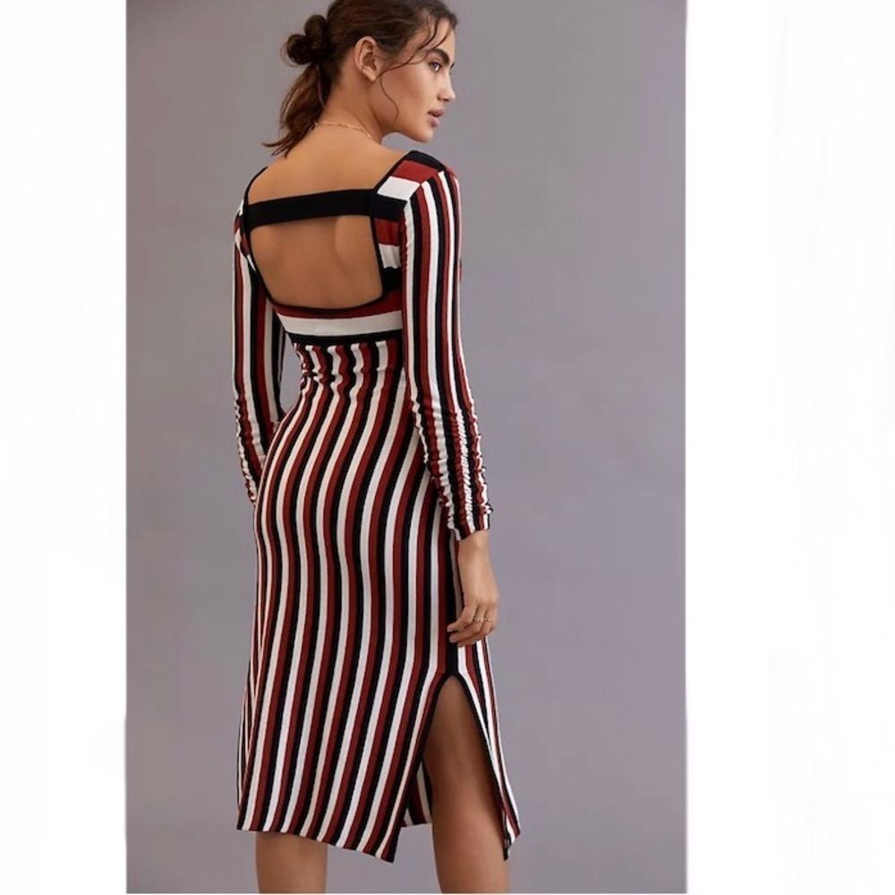 Maeve /Anthropologie Striped Sweater Midi Dress size M